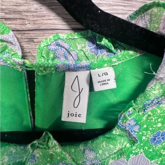 Joie Green and Blue Floral Blouse - Picture 4 of 9